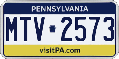 PA license plate MTV2573