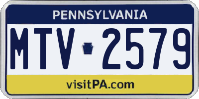 PA license plate MTV2579