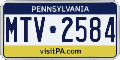 PA license plate MTV2584