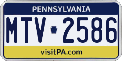 PA license plate MTV2586