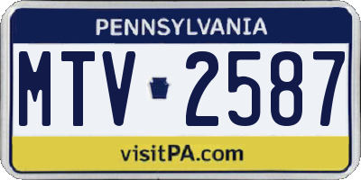 PA license plate MTV2587