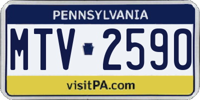 PA license plate MTV2590
