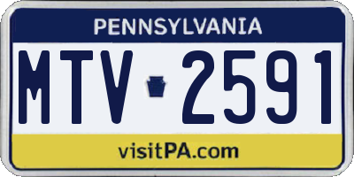 PA license plate MTV2591