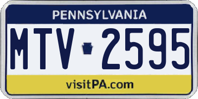 PA license plate MTV2595