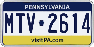 PA license plate MTV2614
