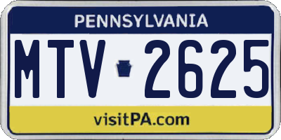 PA license plate MTV2625