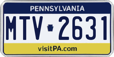 PA license plate MTV2631