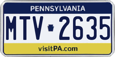 PA license plate MTV2635