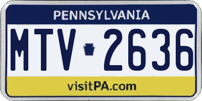 PA license plate MTV2636