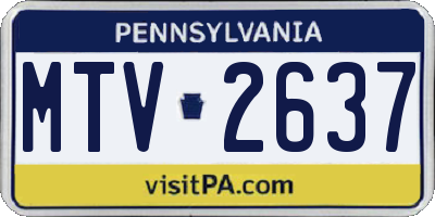 PA license plate MTV2637