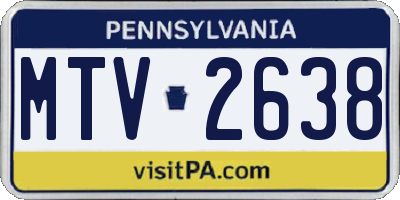 PA license plate MTV2638