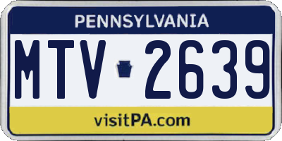 PA license plate MTV2639