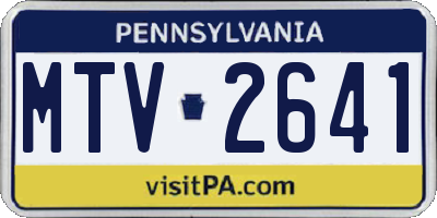 PA license plate MTV2641