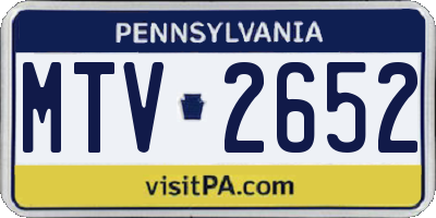 PA license plate MTV2652