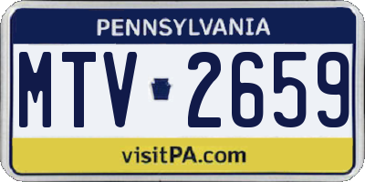 PA license plate MTV2659
