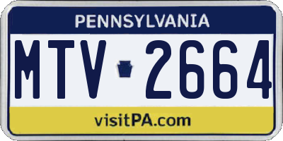 PA license plate MTV2664