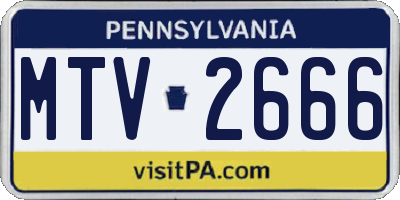 PA license plate MTV2666