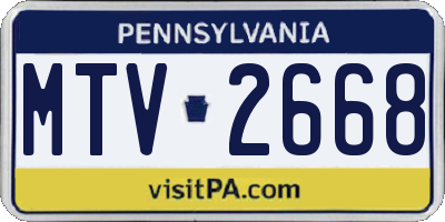 PA license plate MTV2668
