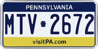 PA license plate MTV2672