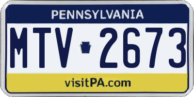 PA license plate MTV2673