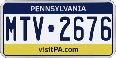 PA license plate MTV2676