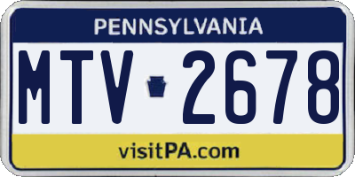 PA license plate MTV2678