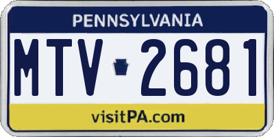 PA license plate MTV2681
