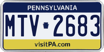 PA license plate MTV2683