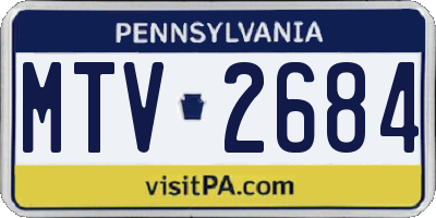 PA license plate MTV2684