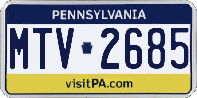 PA license plate MTV2685
