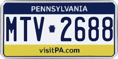 PA license plate MTV2688