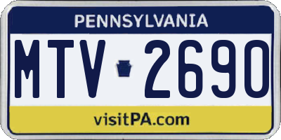 PA license plate MTV2690