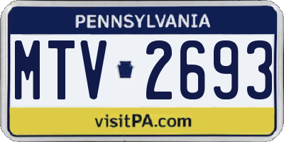 PA license plate MTV2693