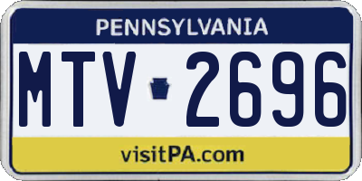 PA license plate MTV2696