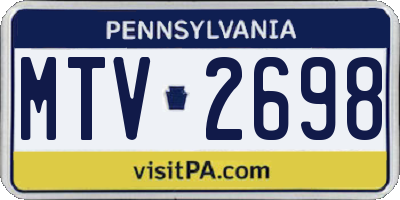 PA license plate MTV2698