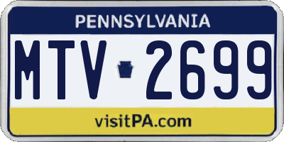 PA license plate MTV2699