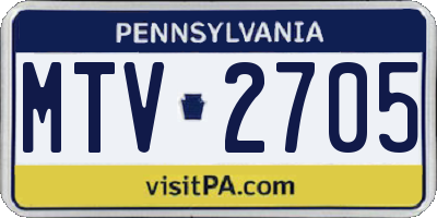 PA license plate MTV2705