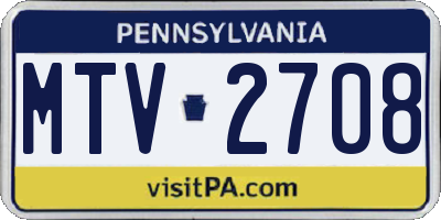 PA license plate MTV2708
