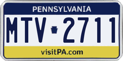 PA license plate MTV2711