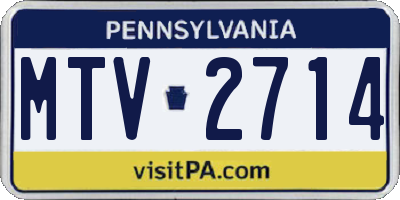 PA license plate MTV2714