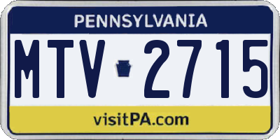 PA license plate MTV2715