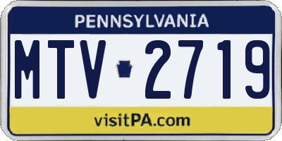 PA license plate MTV2719