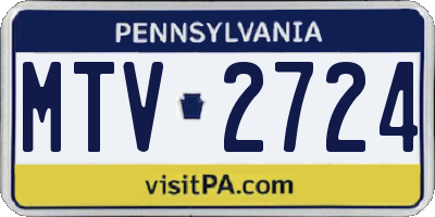 PA license plate MTV2724