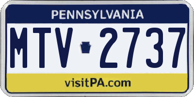 PA license plate MTV2737