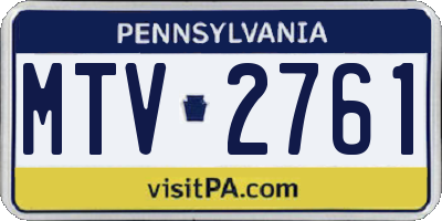 PA license plate MTV2761