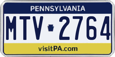 PA license plate MTV2764