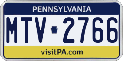 PA license plate MTV2766