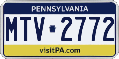 PA license plate MTV2772