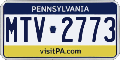 PA license plate MTV2773