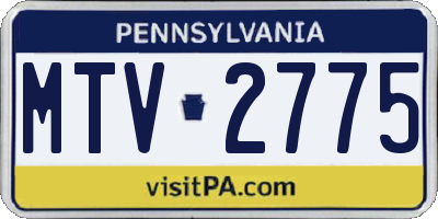 PA license plate MTV2775